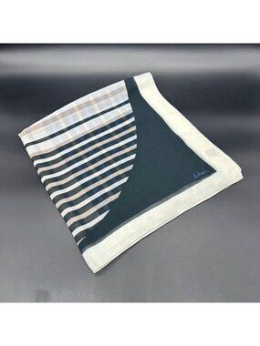 Echo Scarf Dot Stripe Geometric Square Blue Black Brown White 50 By 50 Polyester